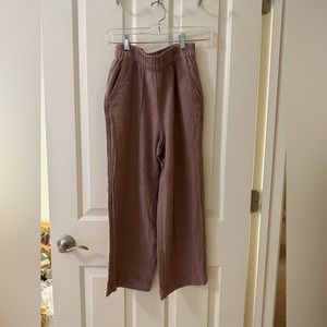 Madewell Dusty Rose Wide-Leg Flowy Pants (Size XS)